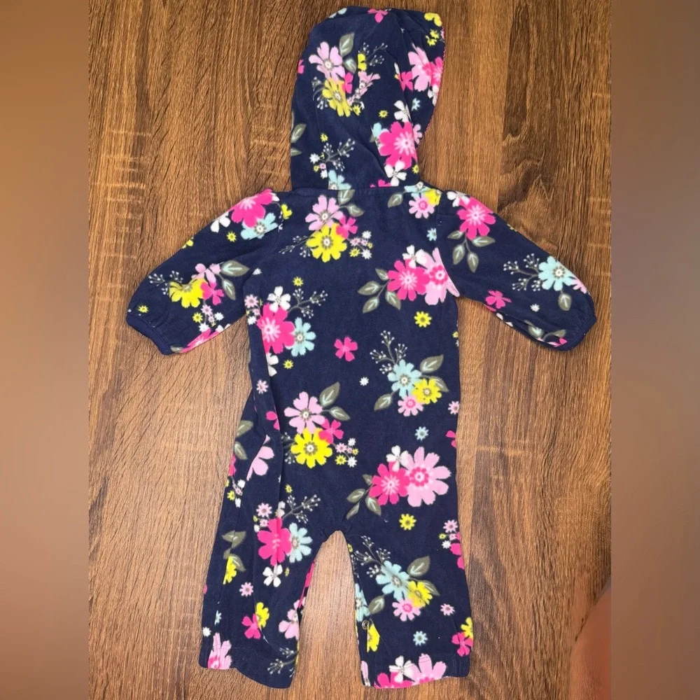 Carter’s floral fleece footie pajamas footless pjs baby girls 0-3 months Bundle